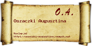 Oszaczki Augusztina névjegykártya